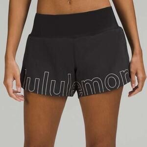 Lululemon Women’s 10 Shorts Speed Up Mid Rise 4" Inseam Lined Reflective Logo
